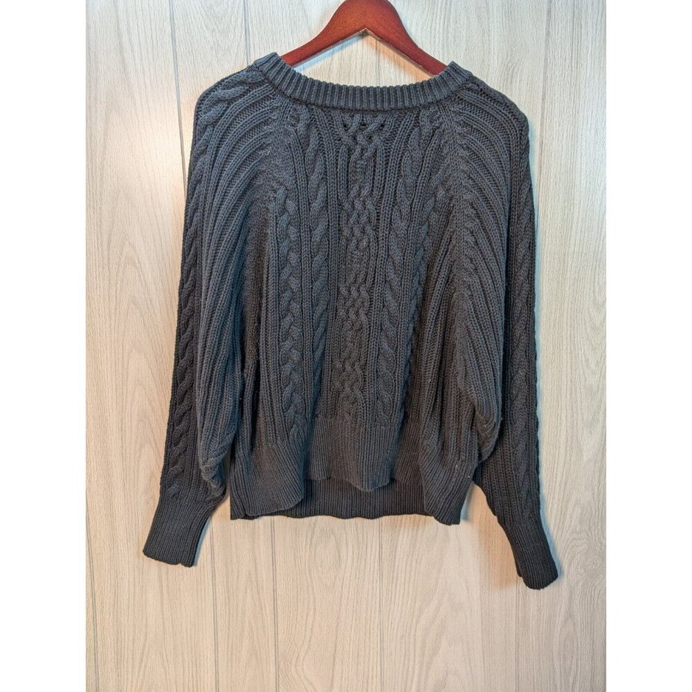 Lauren Ralph Lauren Black Label Black Thick Cable Knit Sweater Size Large